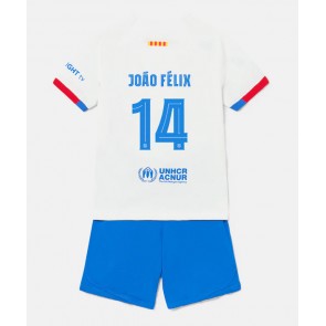 Barcelona Joao Felix #14 Replica Away Stadium Kit for Kids 2023-24 Short Sleeve (+ pants)